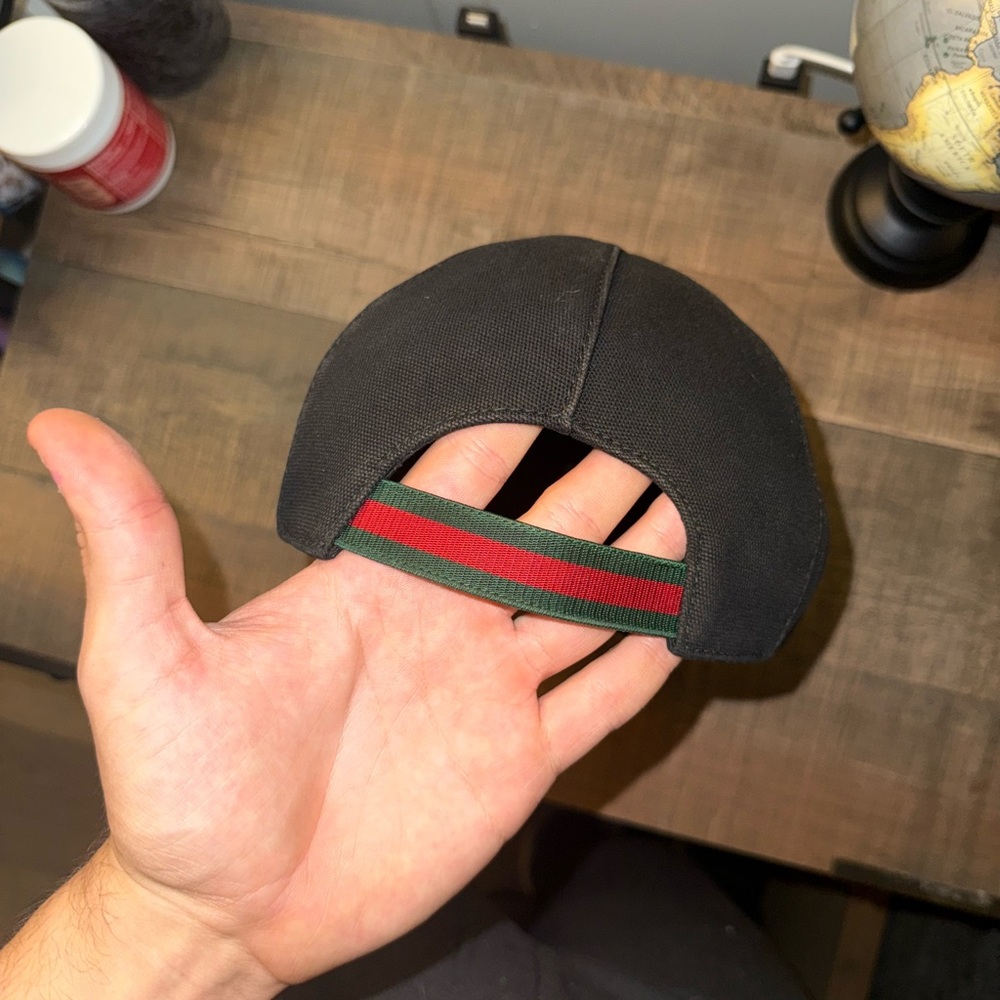 Gucci Interlocking G Logo Web Black Baseball Hat - Picture 3 of 6